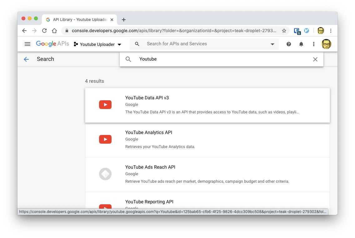 Youtube API Library