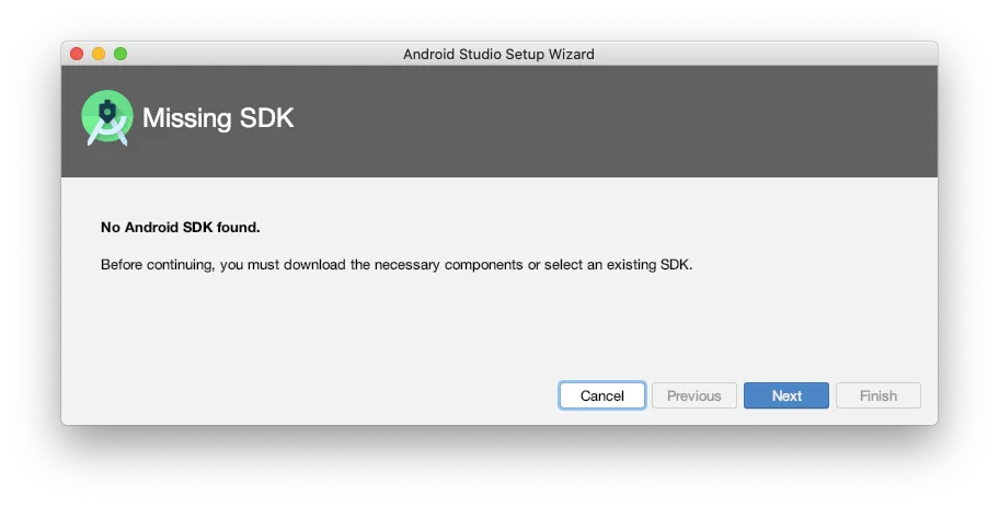 Android Studio complaining about not having an SDK