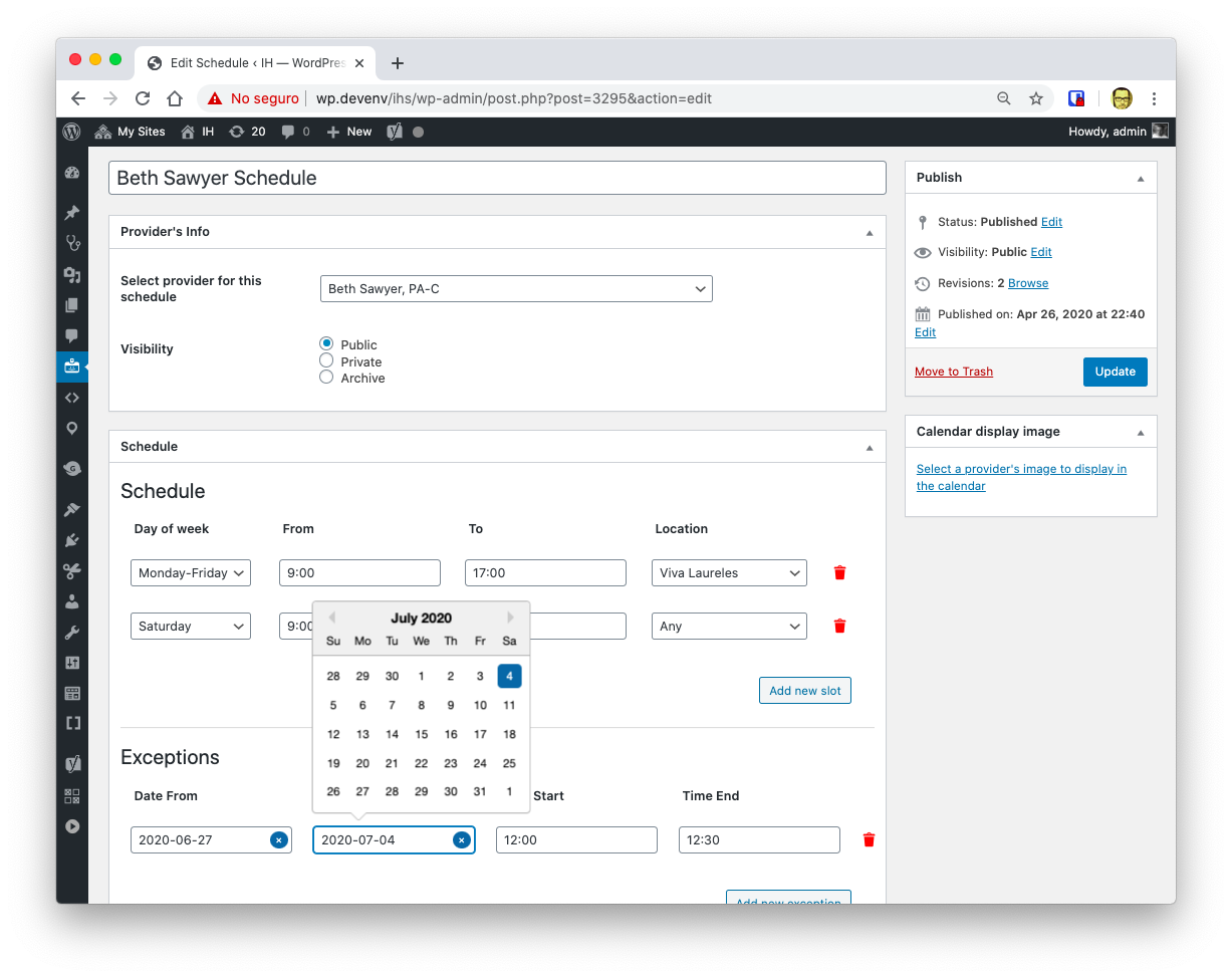 Screenshot for project Appointments Scheduling System.