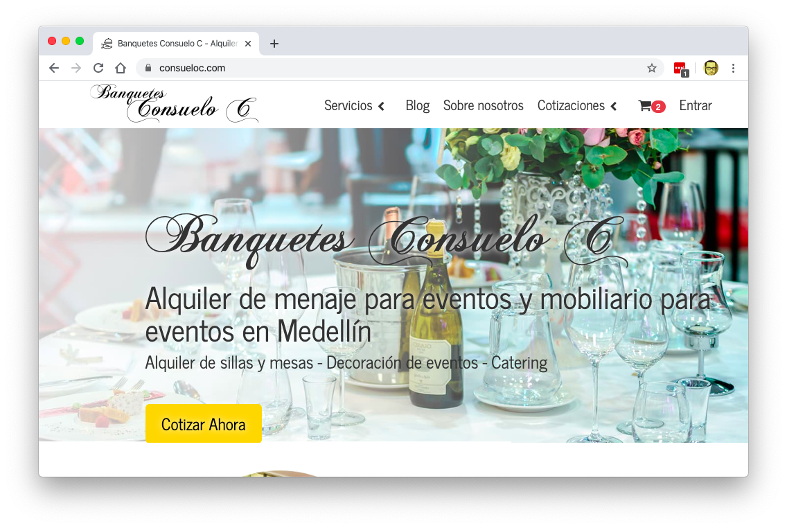 Screenshot for project Banquetes Consuelo C Ecommerce Implementation