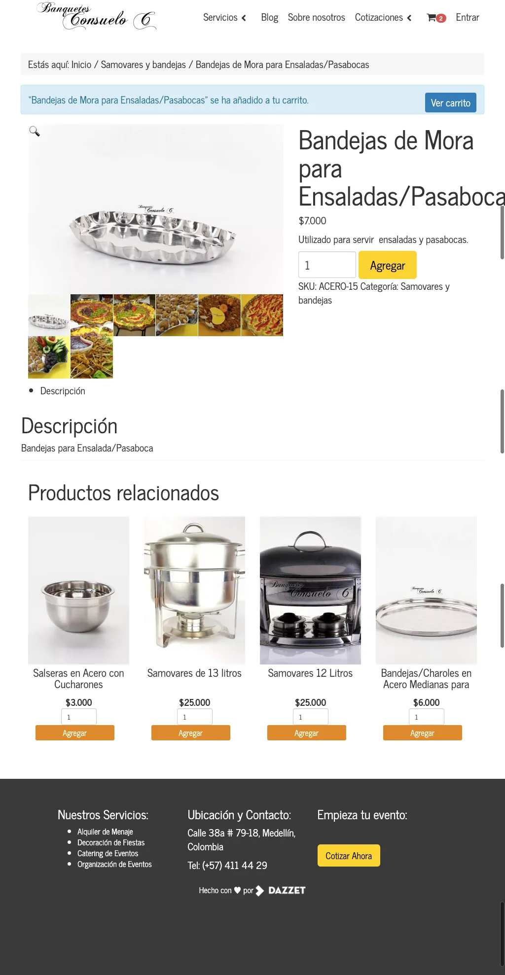 Banquetes Consuelo C Product page