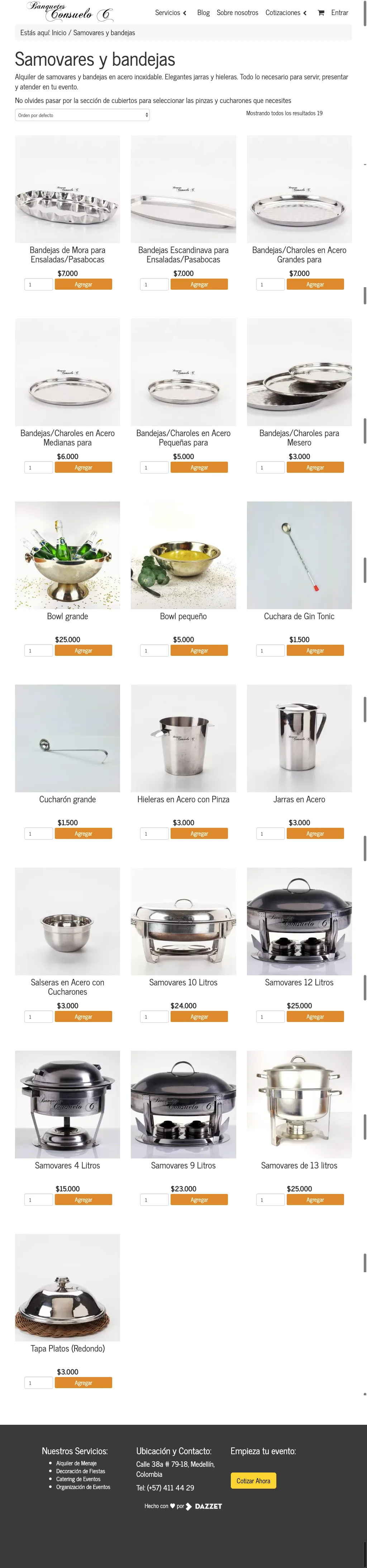 Banquetes Consuelo C Store page