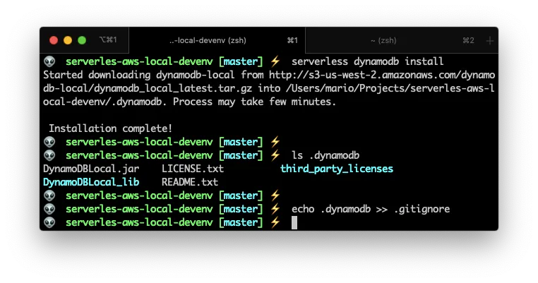 Installing DynamodDB plugin and database