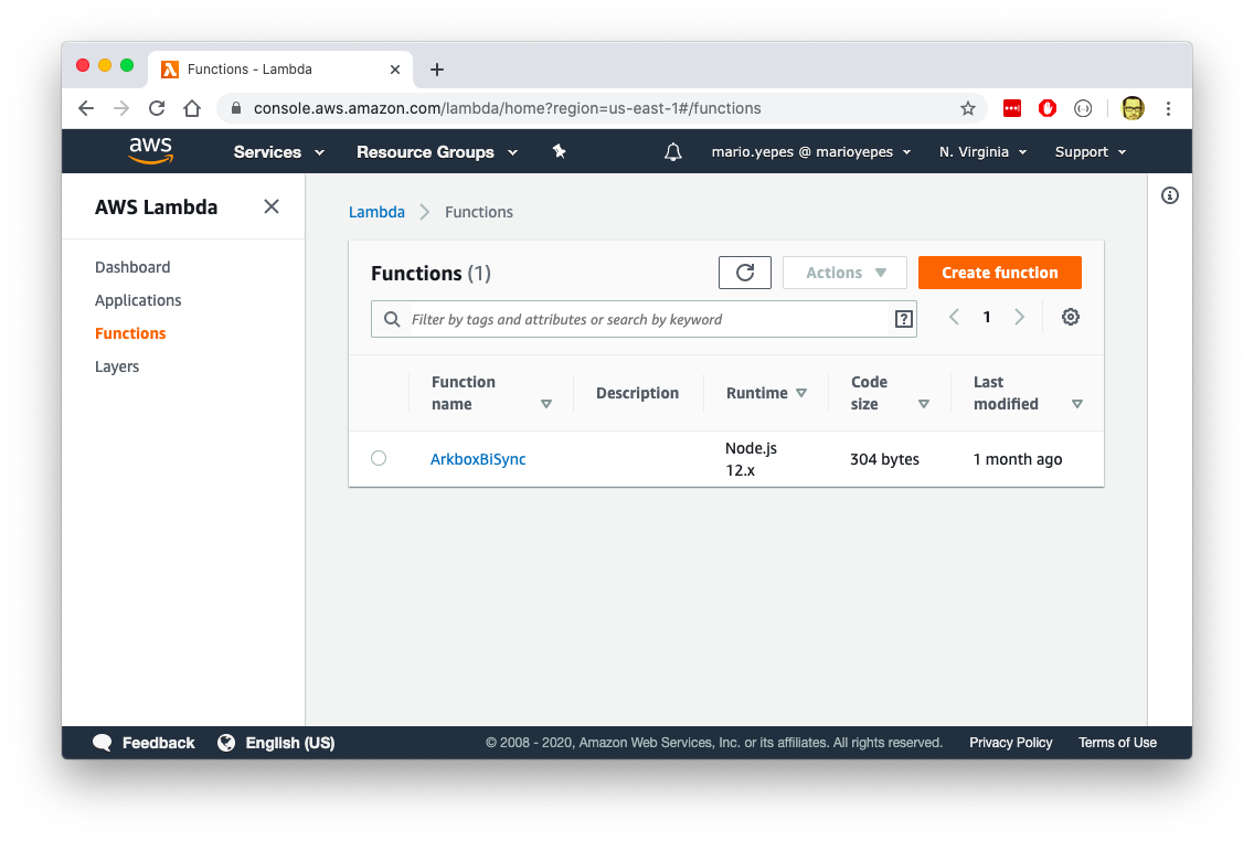 Screenshot for project Multiple data sources synchronization using AWS Lambda