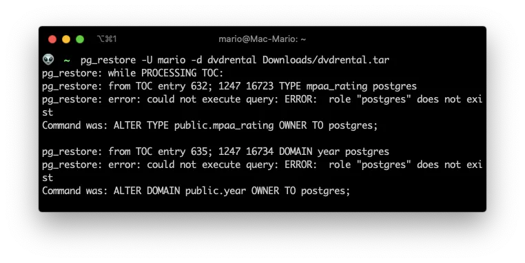 Postgres role error