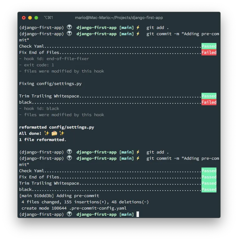 Pre-commit in action