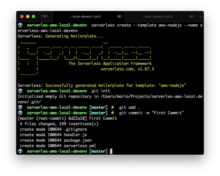 Serverless project creation