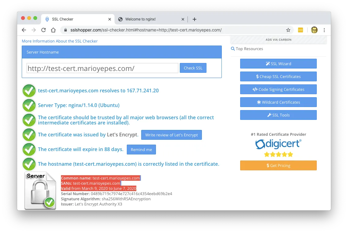 Validation using SSL Chopper