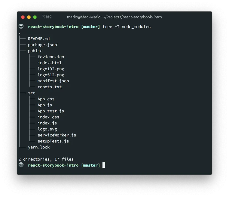 Screenshot show the project&#x27;s file structure