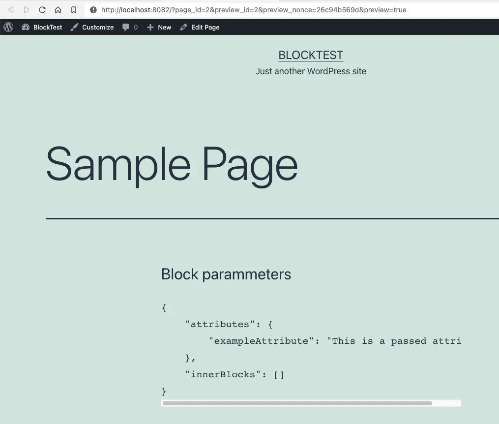 User form parameters on the front end